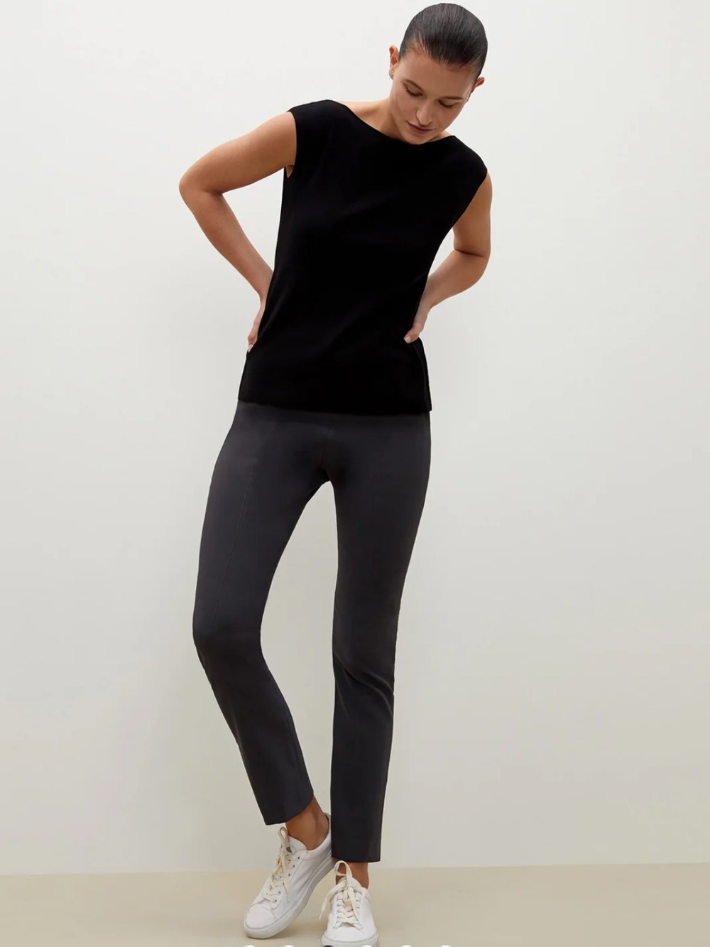 M M LaFleur Foster Pant High Rise Slim Fit Trousers Minimalist Casual Preppy